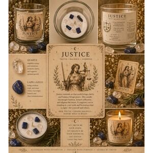 Justice Tarot Card Tea Light Candle Set